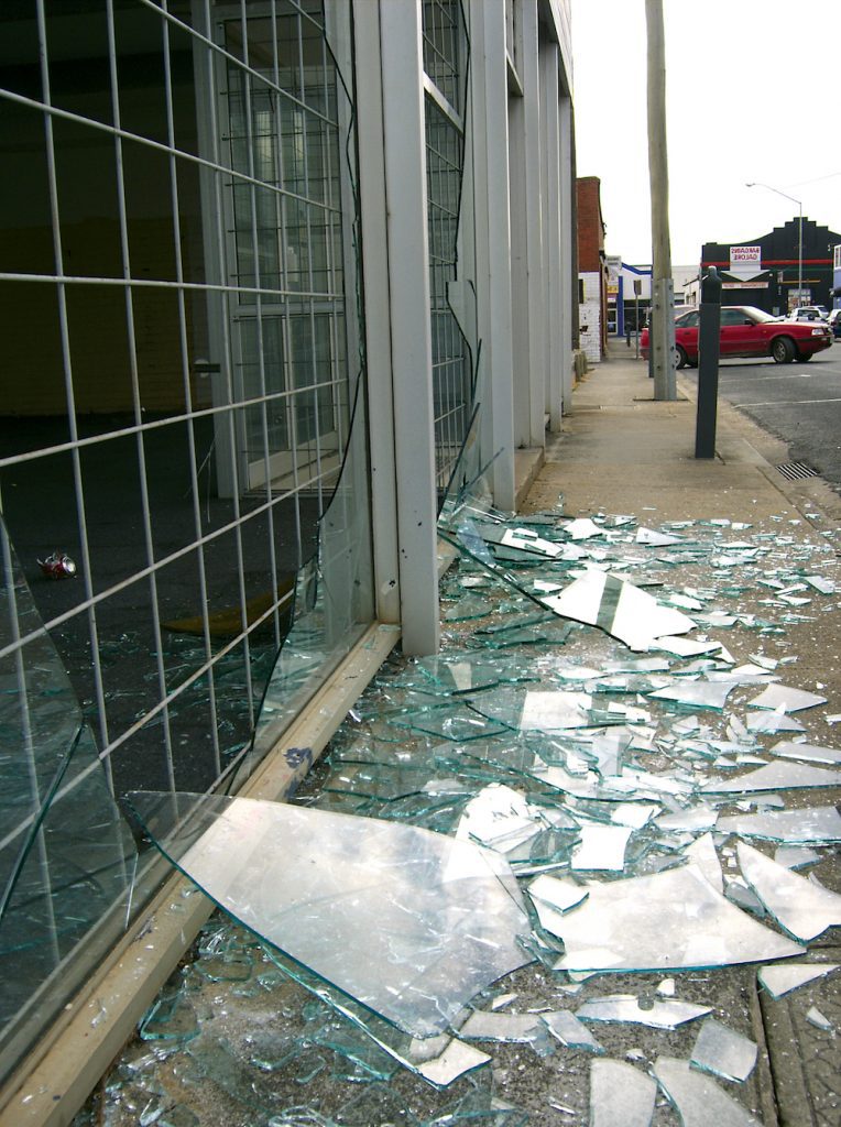broken shop window film san antonio