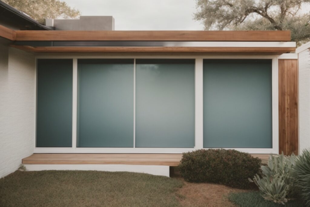 San Antonio home with frosted privacy film on windows