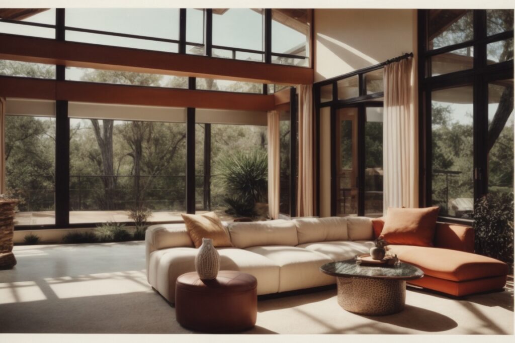 San Antonio home interior with reflective thermal window film
