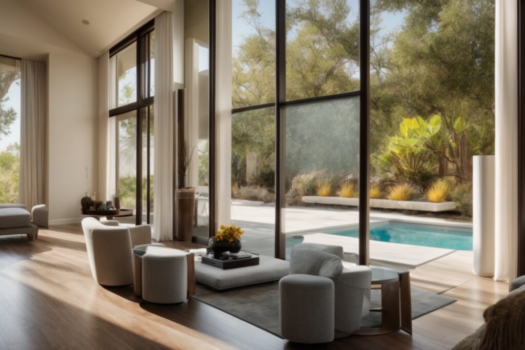 San Antonio home interior with sun control window film installed