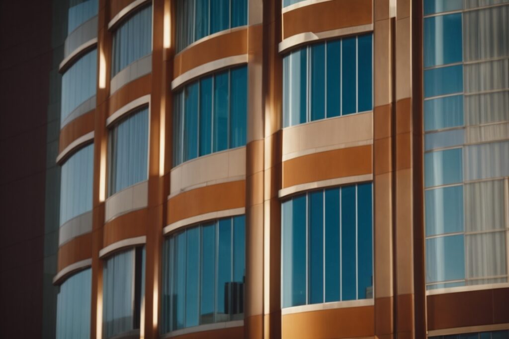 San Antonio business building with window film reflecting sunlight