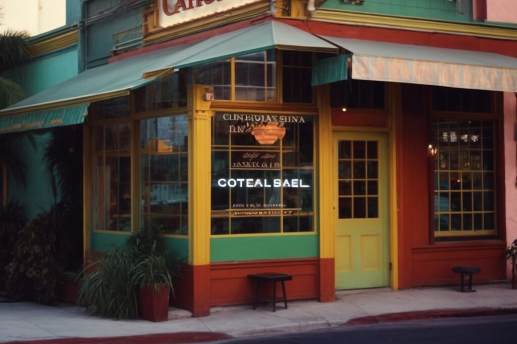 San Antonio cafe with opaque windows displaying vibrant branding