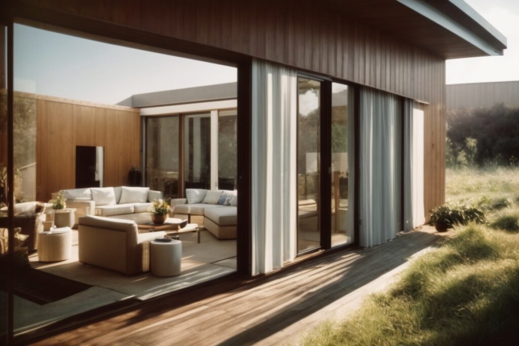 Modern home with sun-shielding window tinting