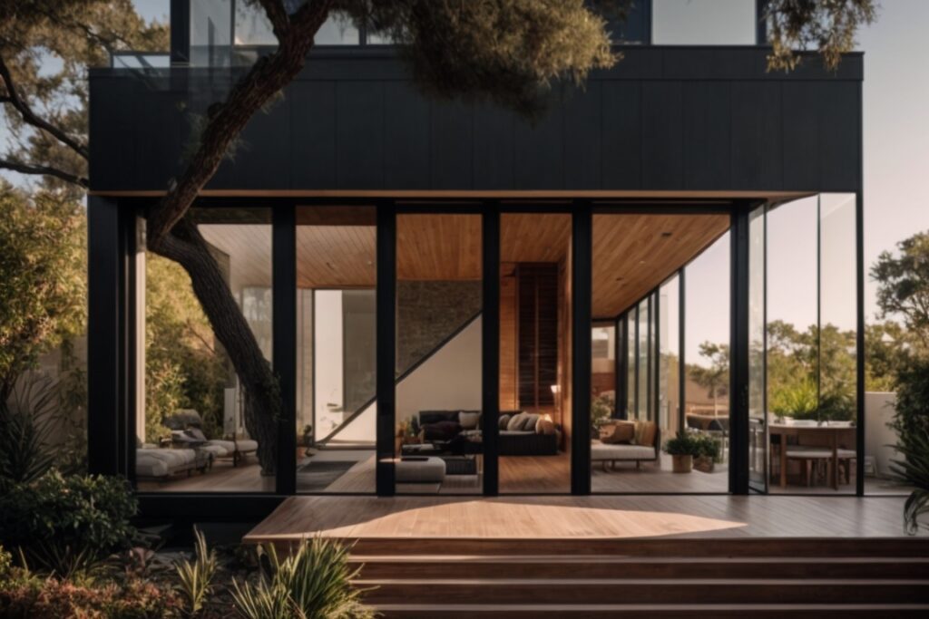 Modern home in San Antonio with solar control window film installed