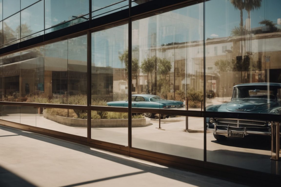 San Antonio inspired decorative film on glass wall