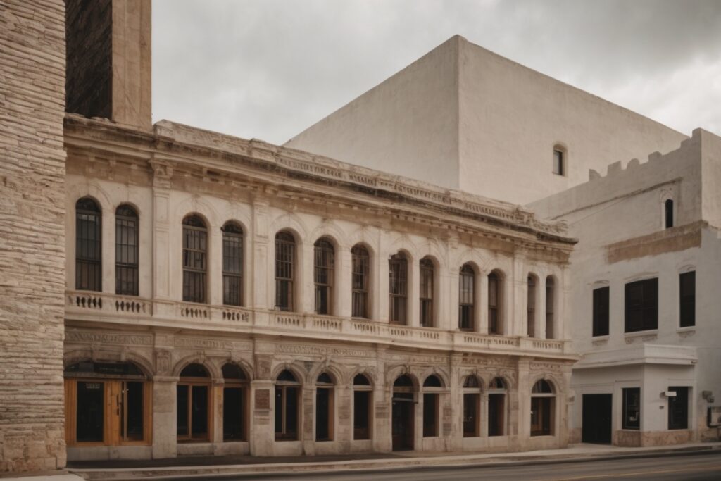 Historic San Antonio building with energy-efficient window films