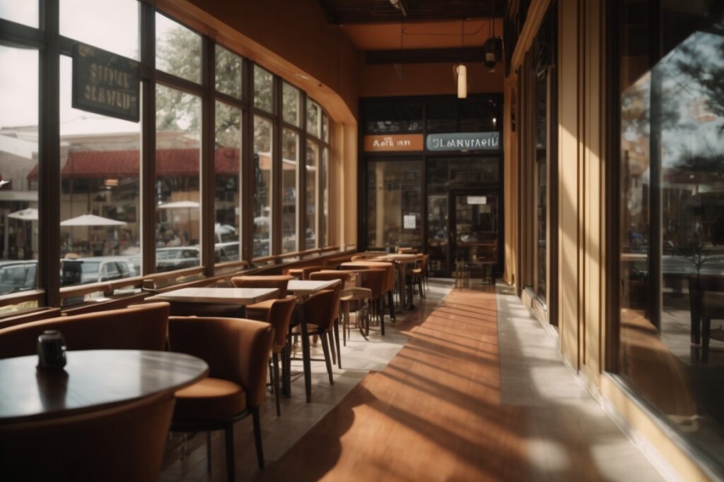 San Antonio café with window film reducing heat and glare