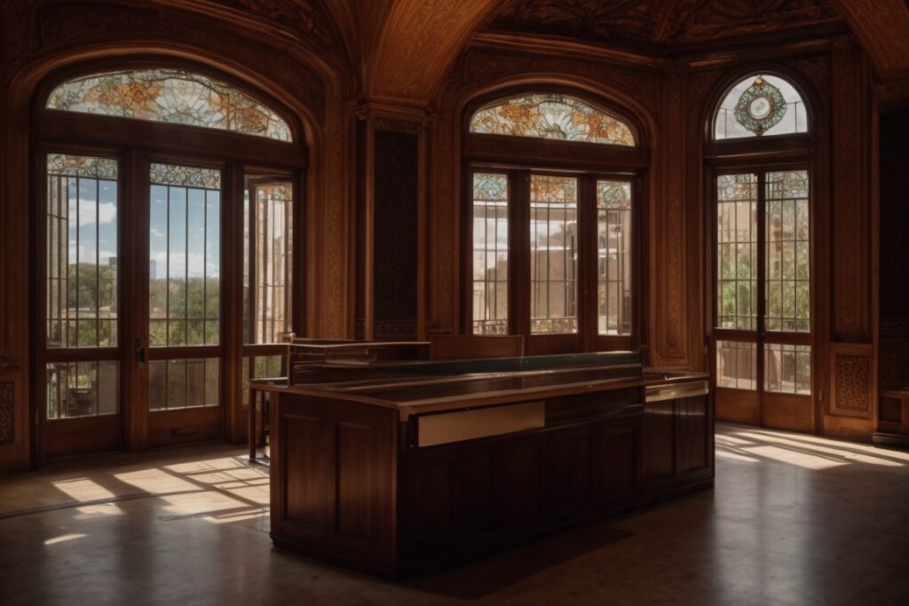 San Antonio historic building interior with solar control window film