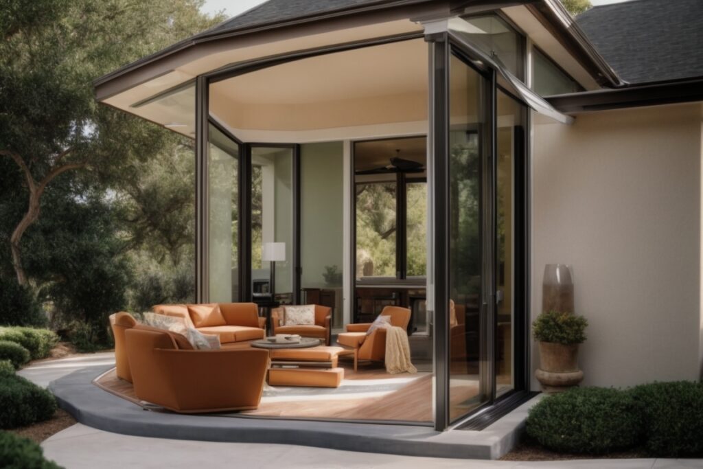 San Antonio home with energy-saving window films, subtly enhancing appearance