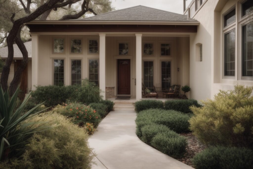 San Antonio home exterior with frosted opaque windows